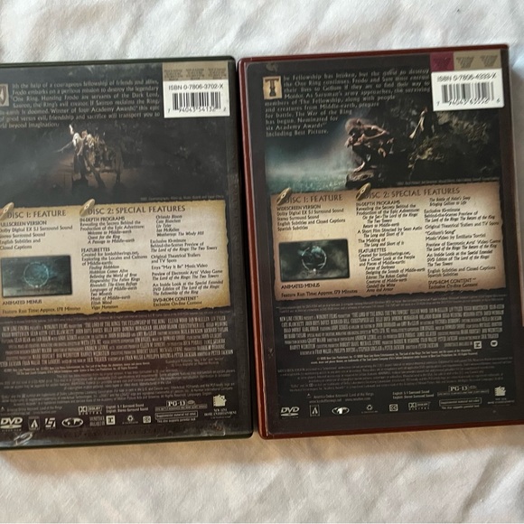 Lord of the Rings full screen DVD’s / 2 Towers & Fellowship of the Ring - Picture 2 of 5